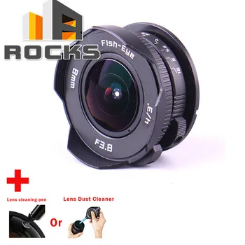 Camera 8mm F3.8 Fish-eye suit For Micro Four Thirds Mount Camera + Lens cleaning pen or Lens Dust Cleaner