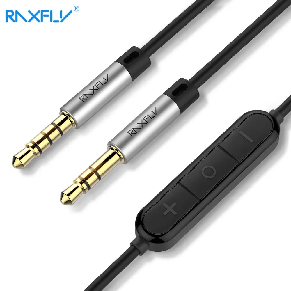 

RAXFLY 3.5mm Aux Cable For Computer Headphone Car Jack Cable to Adjust Volume Answer Phone Call Play Music Audio Cables