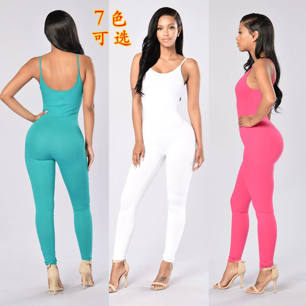 summer elegant bodycon Sexy rompers womens jumpsuit spaghetti strap Overalls streetwear strapless bodysuit