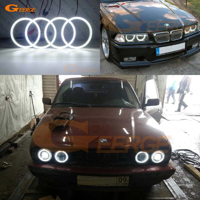 

For BMW E30 E32 E34 Excellent smd led angel eyes Ultra bright illumination led Angel Eyes Halo Ring kit DRL