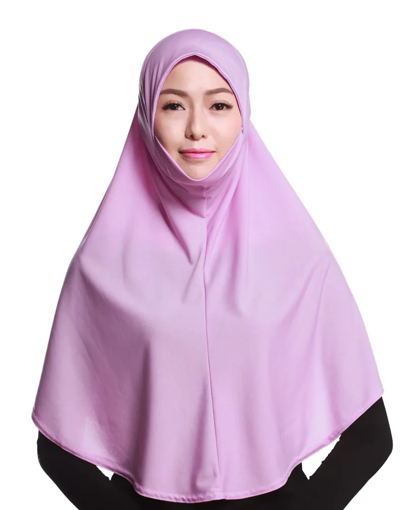 Мусульманское Женские хиджабы одноцветное капот роковой Musulman полиэстер платок исламские шапки для Для женщин