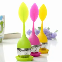 100 шт. Еда силикона Нержавеющая сталь листьев Чай листьев Фильтр Травяные специи для заварки Чай фильтр