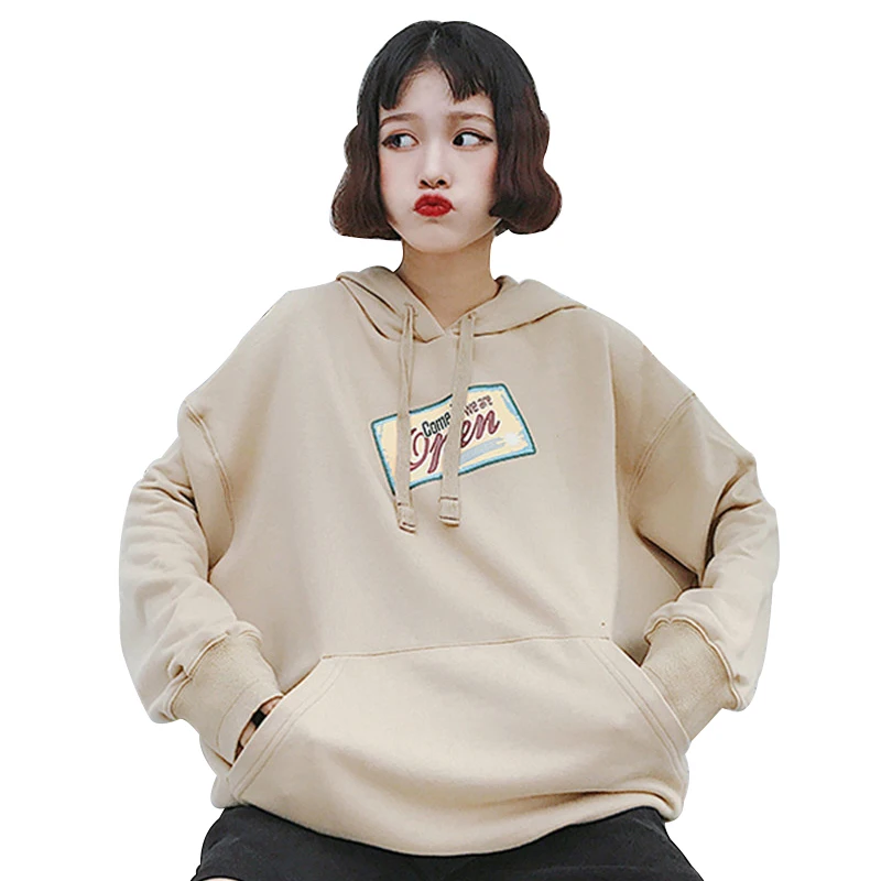 2018 Autumn Sweatshirt Korean Come In We Are Open Letter