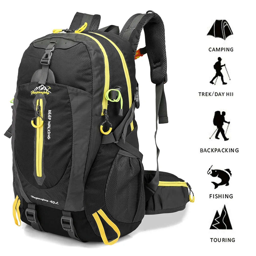 40L Waterproof Climbing Bag Travel Backpack Bike Bicycle Bag Camping Hike Laptop Daypack Rucksack Outdoor Men Women Sport Bags
