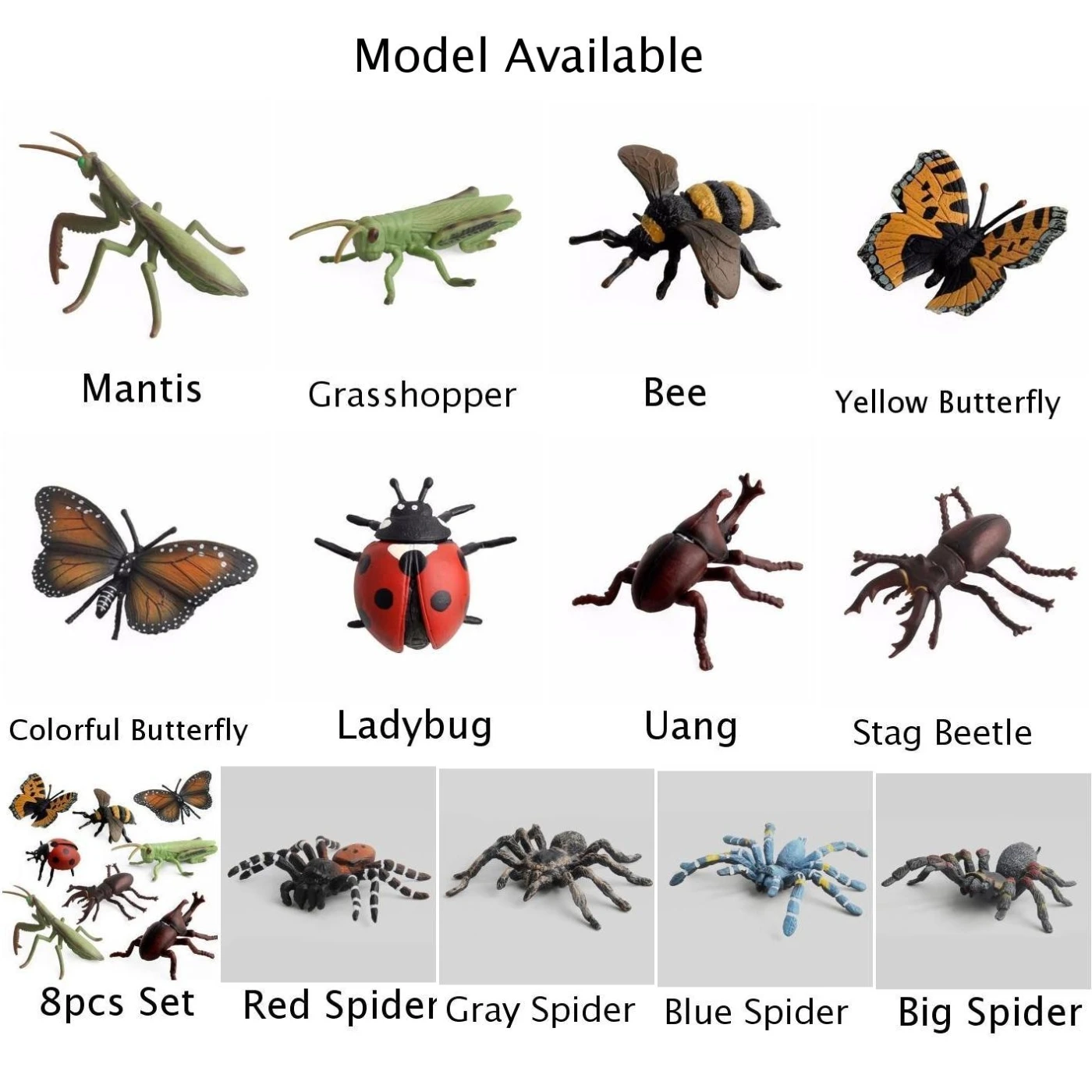Kids Simulation Insect Cognition Toys Decoration PVC Butterfly Bee Model Early Childhood Educational Multi-Color