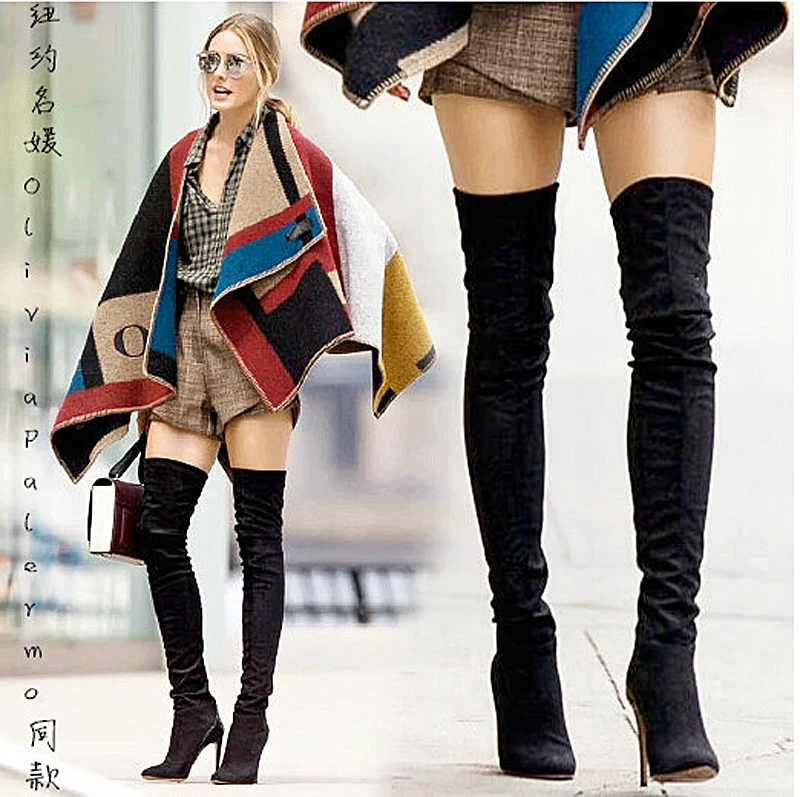 skinny girl thigh high boots