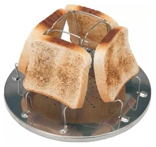 Camp Toaster 4 Scheibe Faltbare Edelstahl Camping Kochgeschirr Caravan Wandern K1470