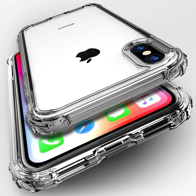 Fashion Shockproof Bumper Transparent Silicone Phone Case For iPhone 11 X XS XR XS Max 8 7 6 6S Plus Clear protection Back Cover