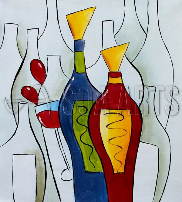 

Bottles Abstract Decorative Still Life Art For Sale