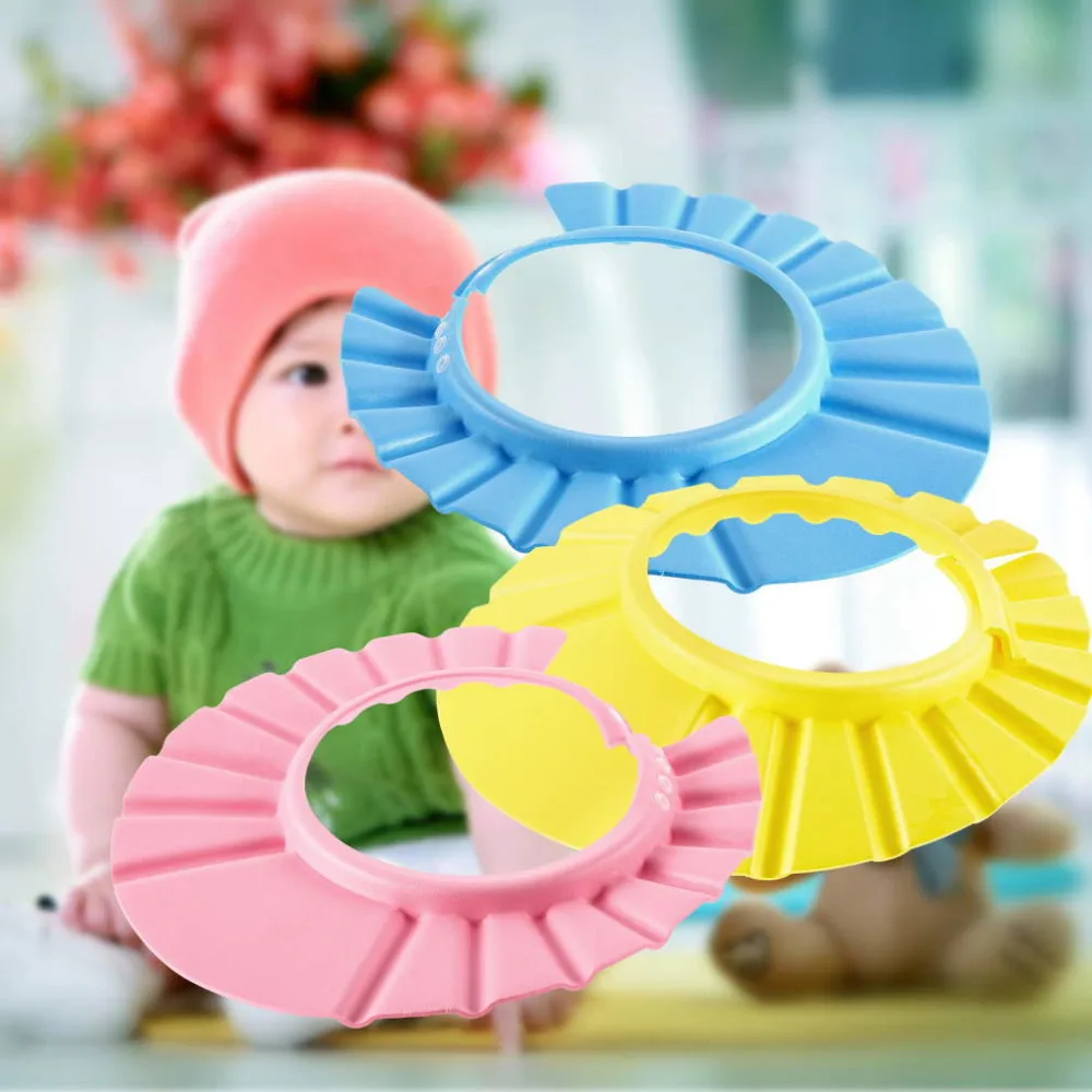 Adjustable Baby Kids Children Shampoo Bathing Shower Cap Soft Hat Bath