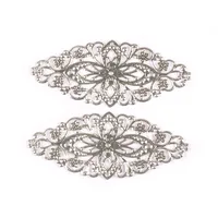 Connecteurs d'enveloppements en filigrane, embellissements pour bricolage, Scrapbooking, décoration de maison, or/argent/Bronze, artisanat en métal fait à la main, yk0745, 10 pièces 2