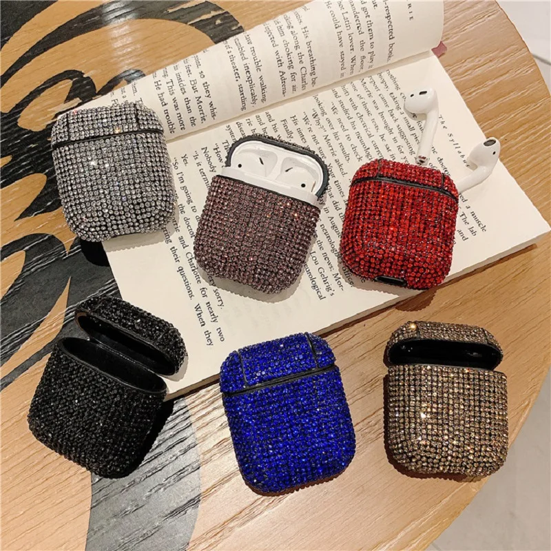 

Fashion Women Glitter Diamond Earphone Case For Apple Airpods 1 2 Protective Cover For Apple Tws Earphone Earbuds Accessories
