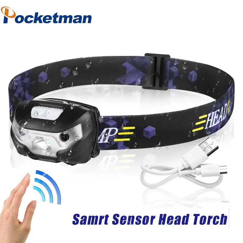

Ultra Bright LED HeadLamp Motion Sensor 5200LM USB Rechargeable head lamp headlight 5 Modes For Running, Camping, Hiking & More