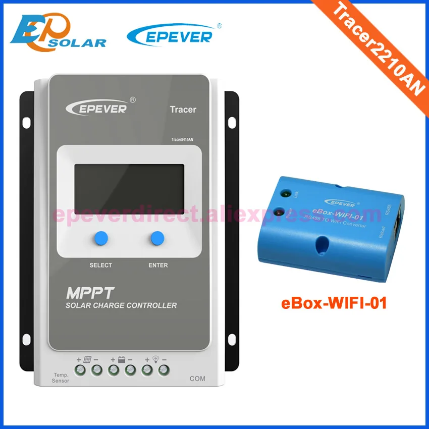 EPSolar MPPT Tracer2210AN 20A 20amp солнечный регулятор заряда с usb-кабелем для компьютера и датчика - Цвет: with wifi