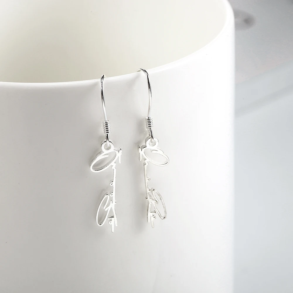 WindJune 925 Sterling Silver Personalized Name Earrings Women Drop Earring Custom Name Earrings Jewelry Gift Dropshipping (4)