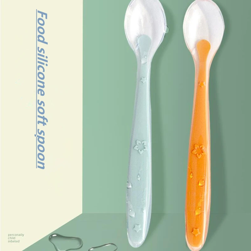 

Silicone spoon infant food supplement feeding spoon silicone spoon soft children feeding water spoon