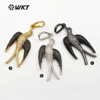 

MP095 WKT Newest High Quality Micro Pave Cubic Zirconia Pendant Bird Shape Pendant Color Multi Optional Women Fashion Jewelry