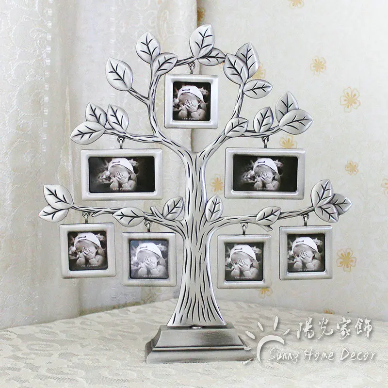 

Fashion Gift Home Decor 7 Photos Happiness Photo Tree Picture Frame Decoration Metal Art Craft Customized Photo Accepted