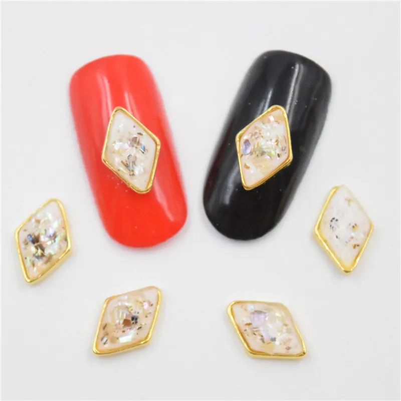 10 шт Новые Красные Губы 3D украшения для ногтей, сплав для ногтей, Стразы для ногтей#229 - Цвет: Золотой