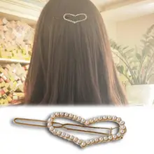 2016 Hot Sales Women Exquisite Crystal Rhinestone Inlaid Heart Barrette Hair Clip Beautiful & Fine Hair Accessories