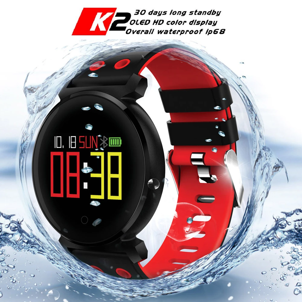 

CACGO K2 Bluetooth 4.0 Smart Watch Sleep/Heart Rate/Blood Pressure/Blood Oxygen Monitor Remote Camera For iOS / Android Phones
