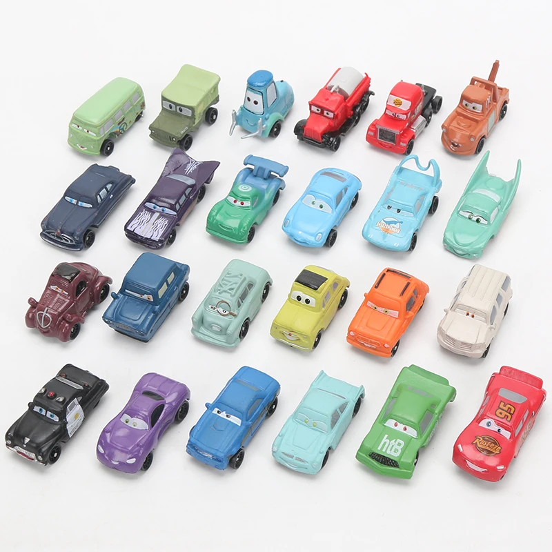 4 6 см 24 шт./лот Disney Pixar Cars 3 Lightning McQueen Mater Jackson Storm Ramirez 1:55 литье под давлением ABS модель