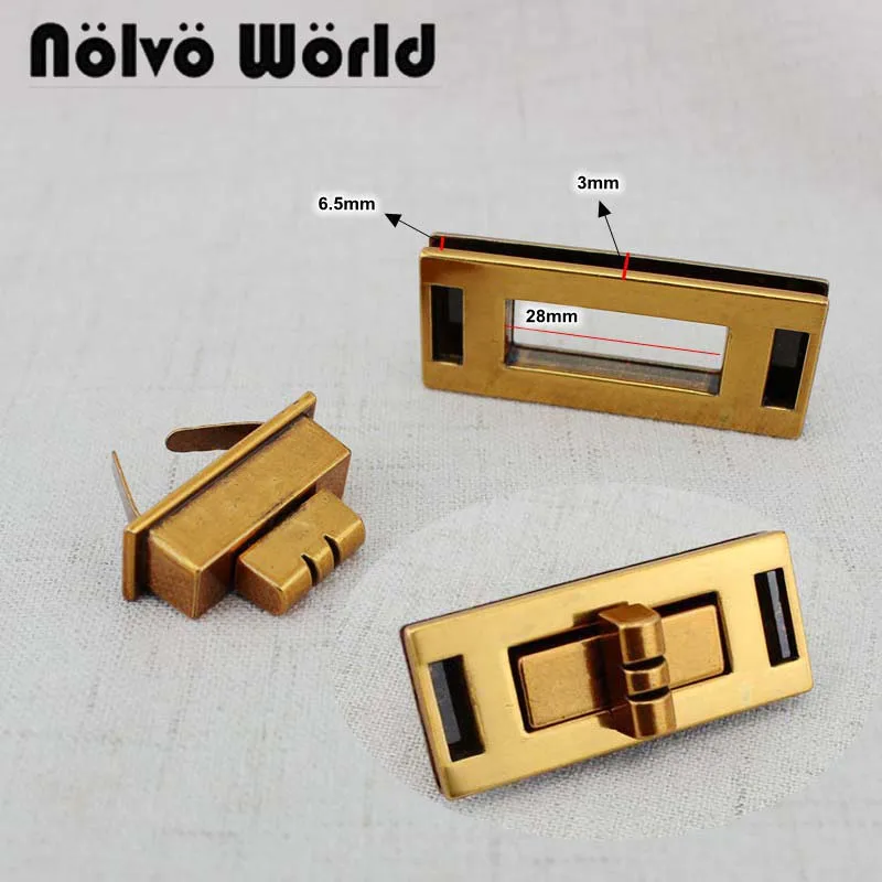 5 20 pieces 51*22mm big Old gold twist turn lock for handbag purse bag