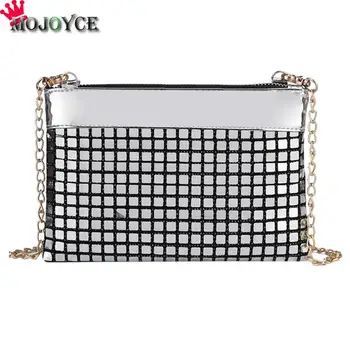 

2018 New Fashion Ladies Elegant Sequins PU Shoulder Handbag Women Party Pure Chain Messenger Bags Designer Quality Crossbody Bag