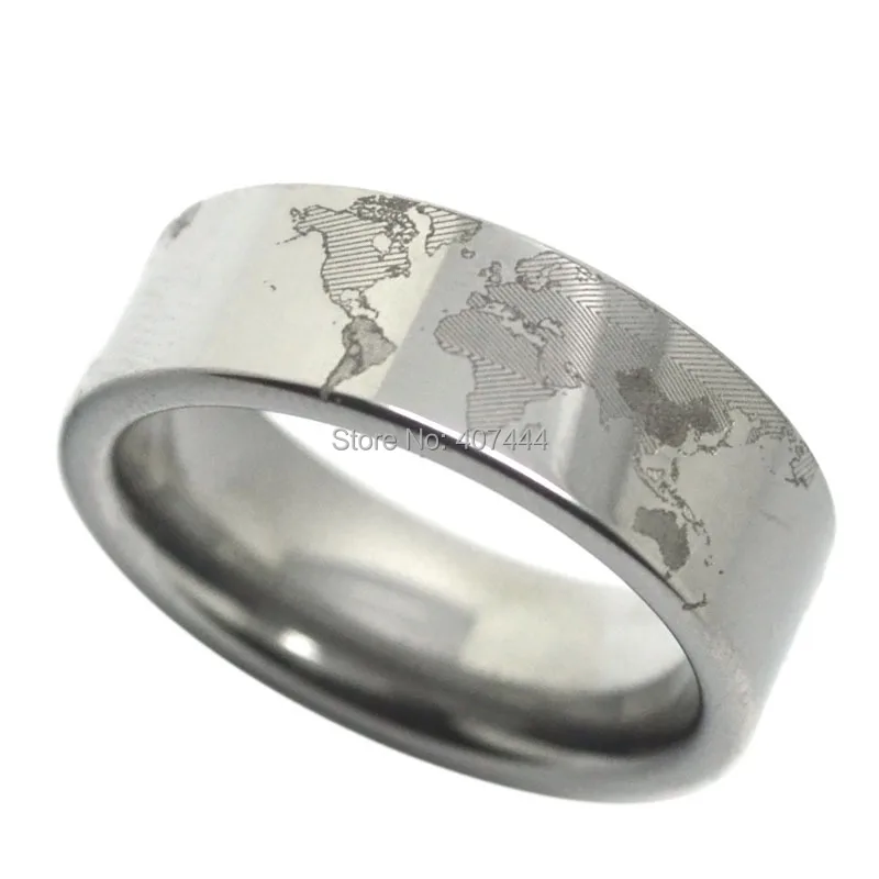 YGK ювелирное серебряное кольцо, уникальное кольцо с картой мира, новое модное мужское вольфрамовое кольцо, обручальное кольцо для женщин, гравировка