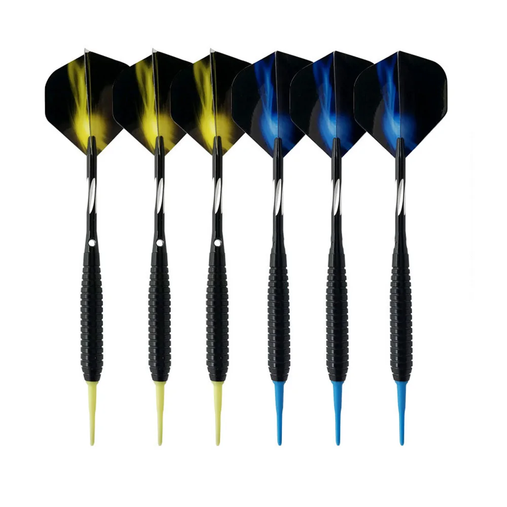 

6Pcs 18g Professional Safe Darts Set Soft Plastic Tip Iron Barrel Aluminum Shafts PET Flights Competition Training Dart