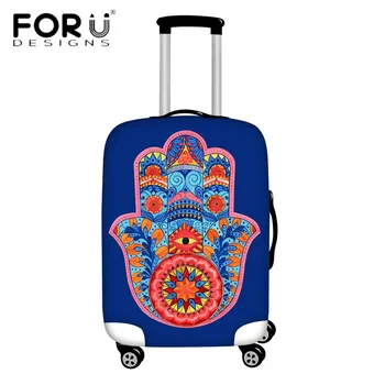 

FORUDESIGNS Hamsa Hand Watercolor Pattern Travel Suitcase Covers Elastic Thicken Luggage Protective Cover Apply to Trunk Cases