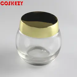 Мяч форма ясно или розовый стеклянный кувшин с золотой кепки, 120 мл большой размеры для крем для ухода за кожей в наличии