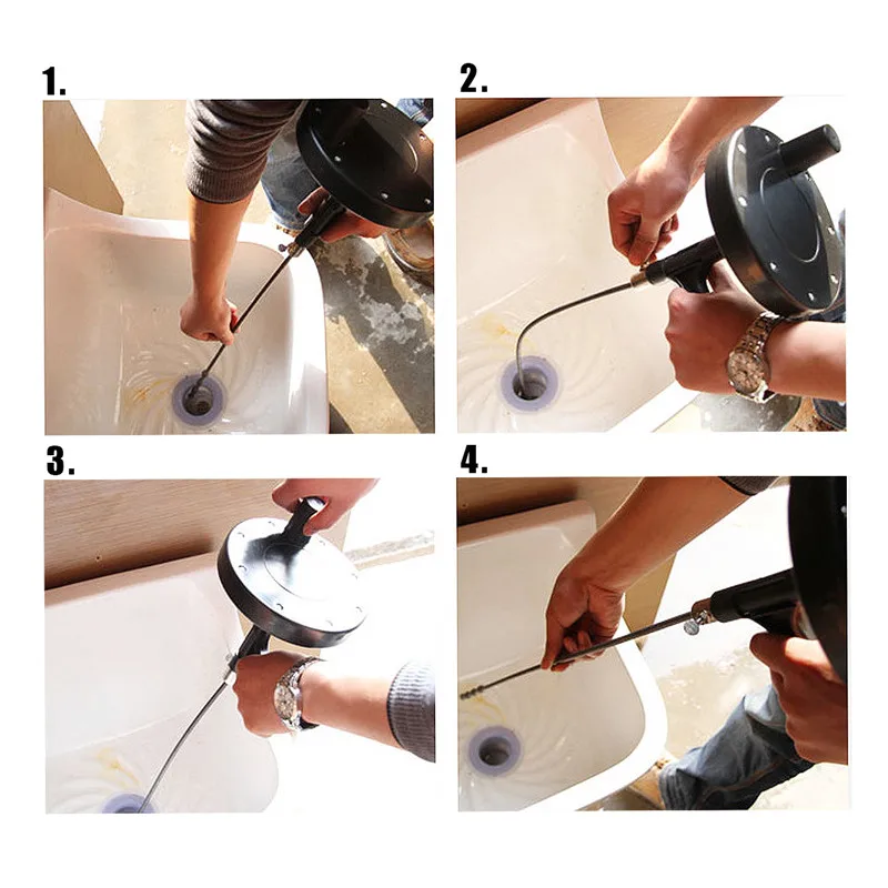 Мойка для очистки Слива труб шнек Плунжер с 5 м 7 м Змеиный кабель для очистки ванной комнаты инструмент для дноуглубления канализационная щетка