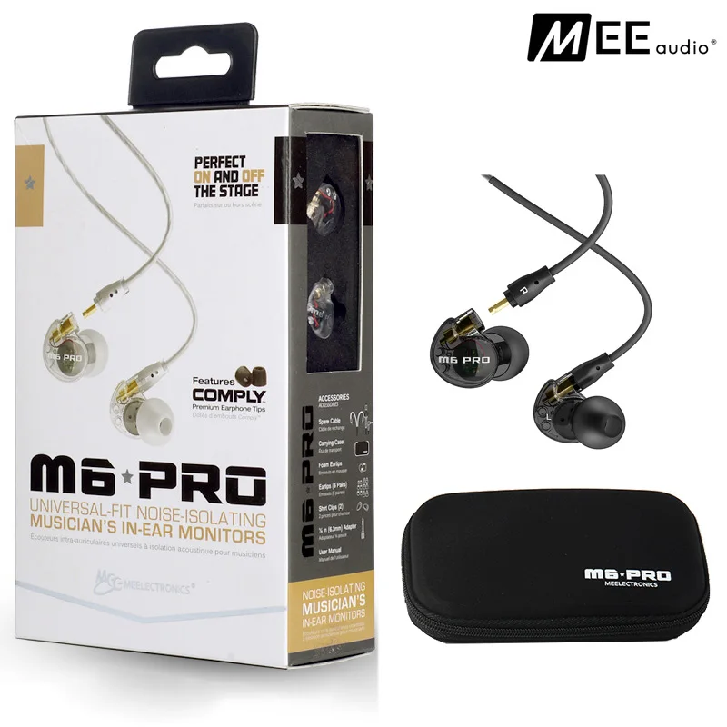 New Wired earphone MEE audio M6 PRO Universal-Fit Noise-Isolating earphones Musician's In-Ear Monitors headset with retail box