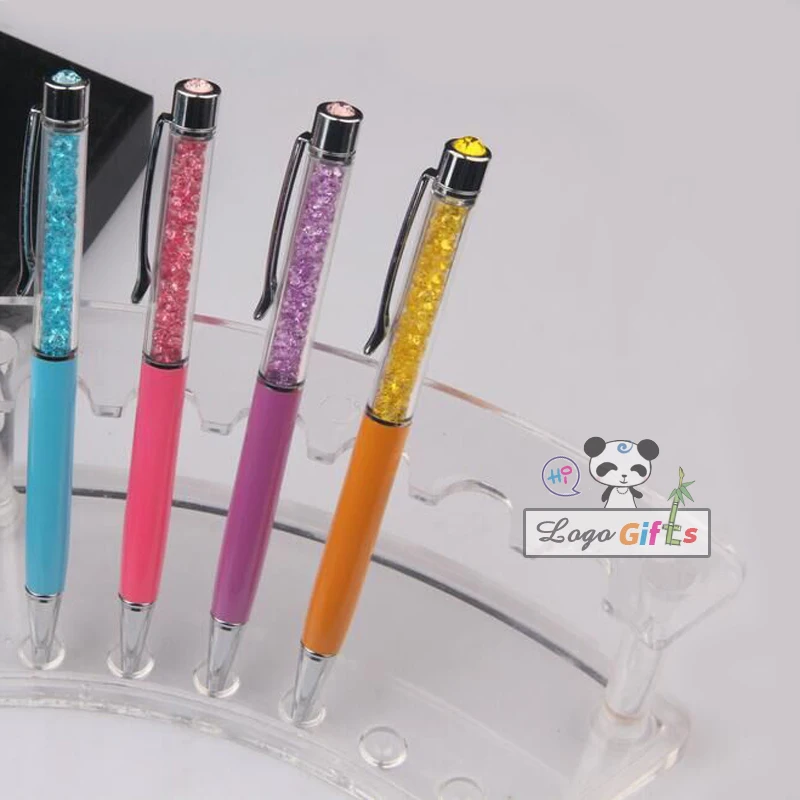 

Crystal pen cute diamonds shining design custom printed with your wedding event date for bride and groom wedding favors