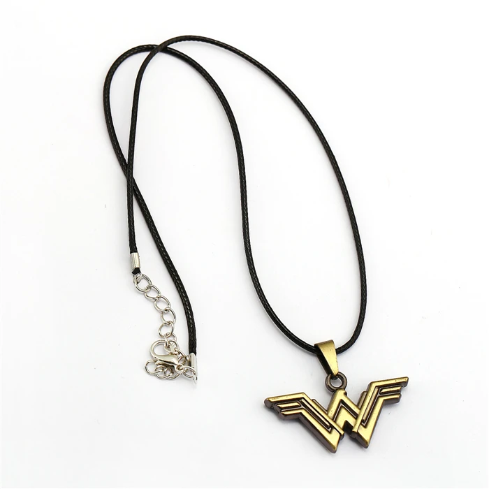 Justice League Wonder Woman ожерелье с надписью W подвеска модная веревка цепочка ожерелье s для женщин и мужчин очаровательные подарки фильм ювелирные изделия