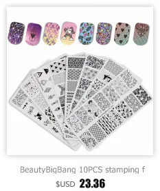 BeautyBigBang 20 шт./компл. 6 см красочные пластины для стемпинга ногтей искусство тарелка-органайзер лазерный держатель нейл-арта чехол сумка плиты