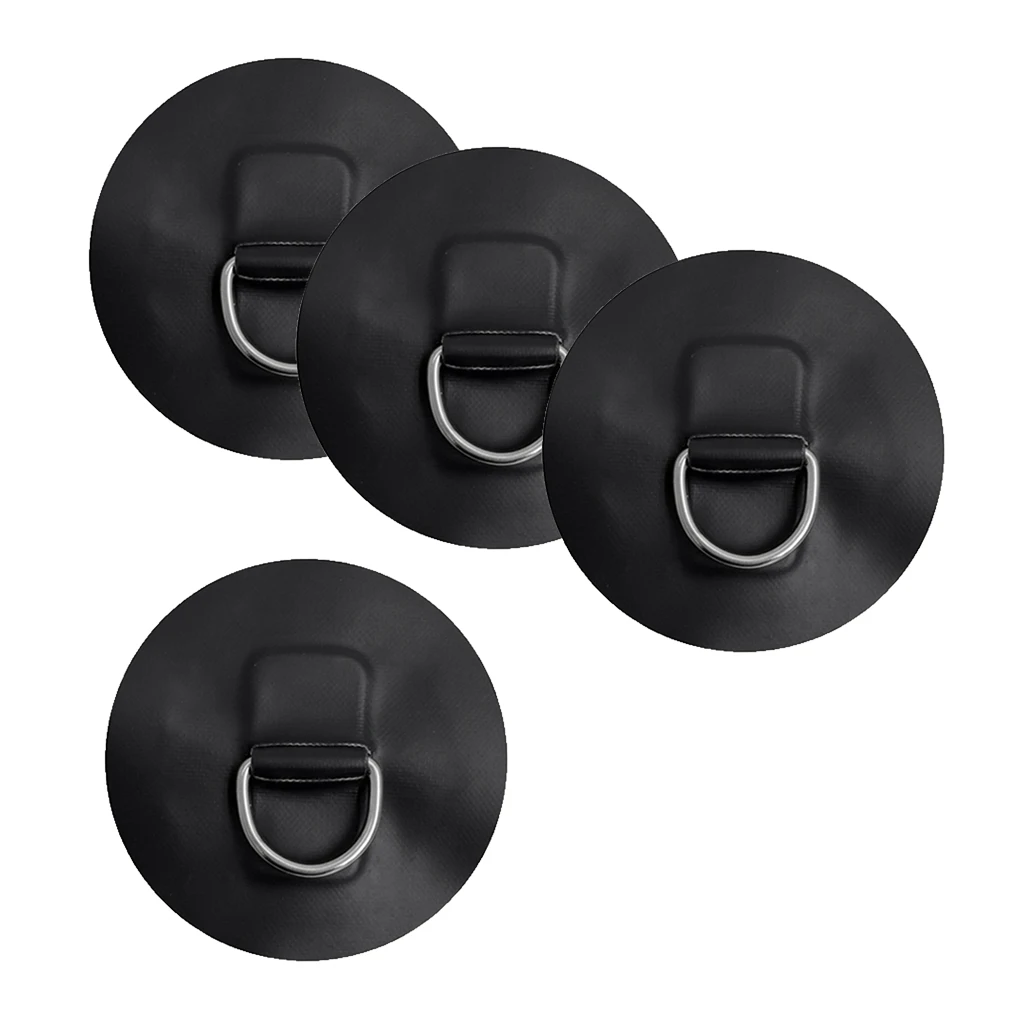 4Pcs Stainless Steel Kayak Canoe D Ring Pad Patch for PVC Inflatable Boat Dinghy Raft Surfboard Replacement Tie Down Accessories