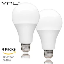 4Pcs Lampada LED Lamp E27 220V 110V Bombillas LED Bulb 3W 6W 9W 12W 15W 18W Spotlight light bulb Cold Warm White High Power Home