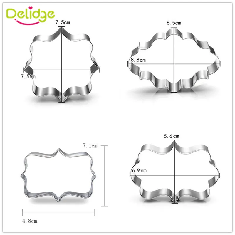 Delidge 4 шт./компл. рамка для свадьбы нержавеющая сталь формочки печенья 3D бисквит