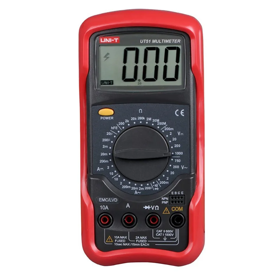 

UNI-T UT51 digital multimeter AC/DC voltage resistance measurement diode/transistor test digital display multimeter Ammeter