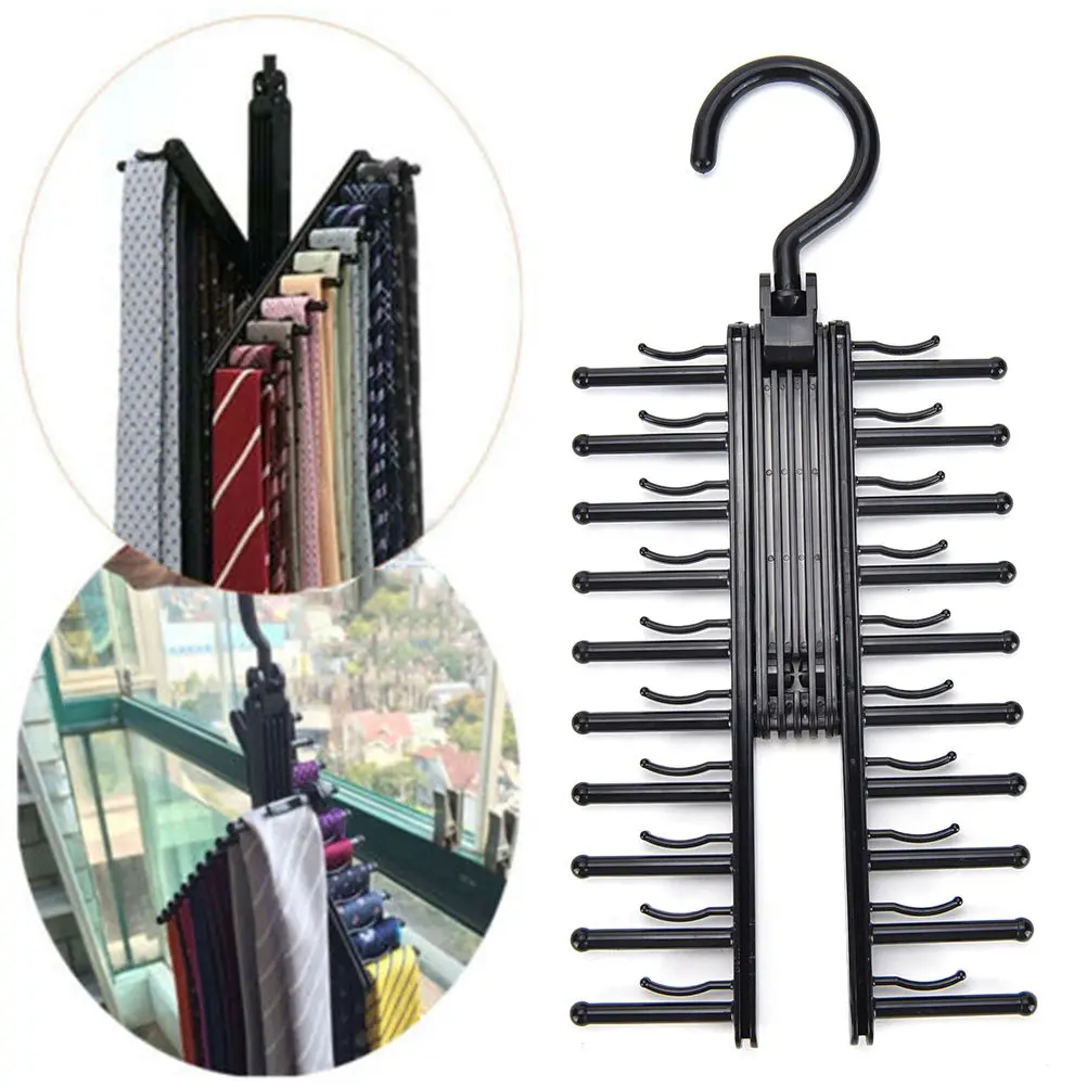Adjustable 360 Degree Rotating Tie Rack Belt Scarf Neckties Hanger Holder Multifunctional Closet Organizer Top Quality | Дом и сад