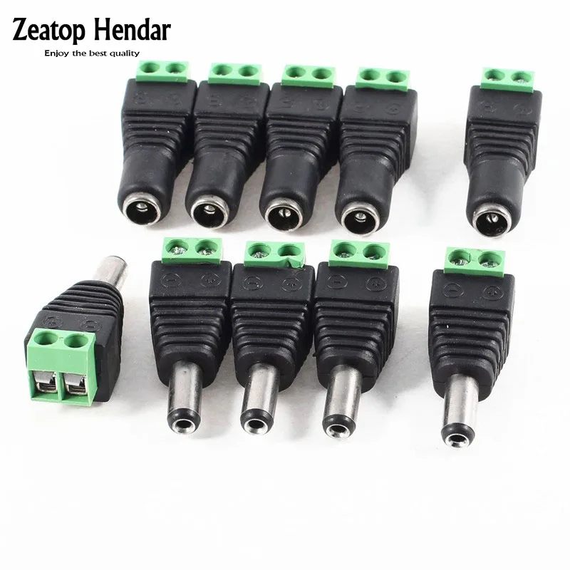 20 Pairs Male and Female 2.1x5.5mm DC Power Plug Jack Adapter Connector for CCTV