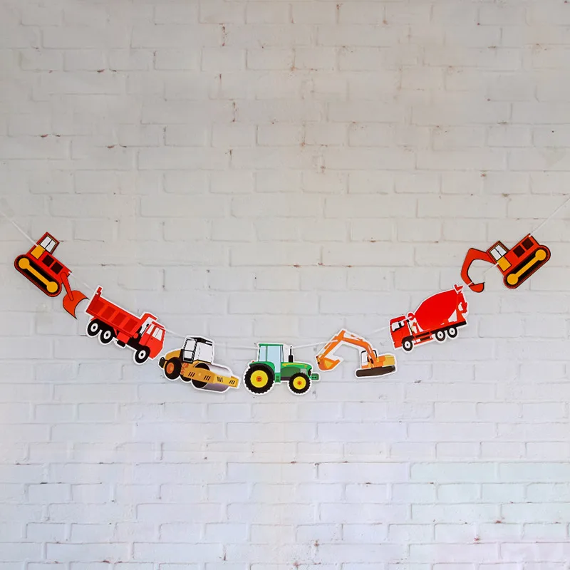 Farm Theme Felt Happy Birthday Banner Tractor Cup Cake Topper