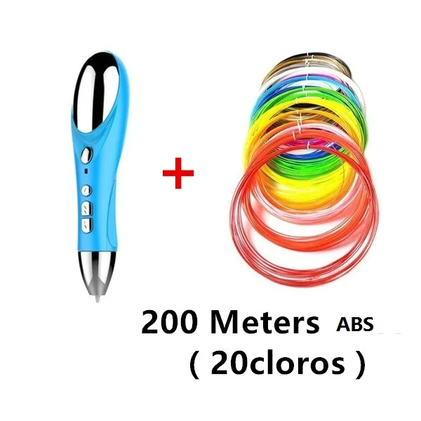 3D Ручка RENY 3d принтер ручка для рисования изготовление каракули искусство Ремесла Ручка для печати и рисования Детские креативные игрушки для детей хобби - Цвет: Blue add 200M PLA