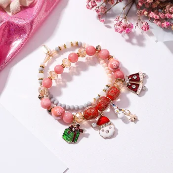 

2020 Hot European Fashion Jewelry Creative Beaded Bracelet Fit Christmas Crystal from Swarovskis gift For Women Party