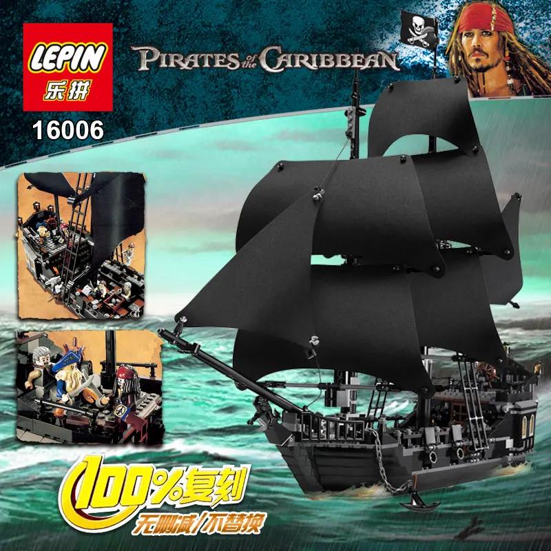 804Pcs font b LEPIN b font 16006 Pirates Of The Caribbean The Black Pearl Ship Model
