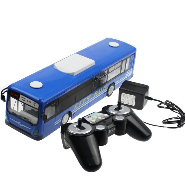RC Car 6 Channel 2.4G Remote Control Bus City Express High Speed One Key Start Function Bus with