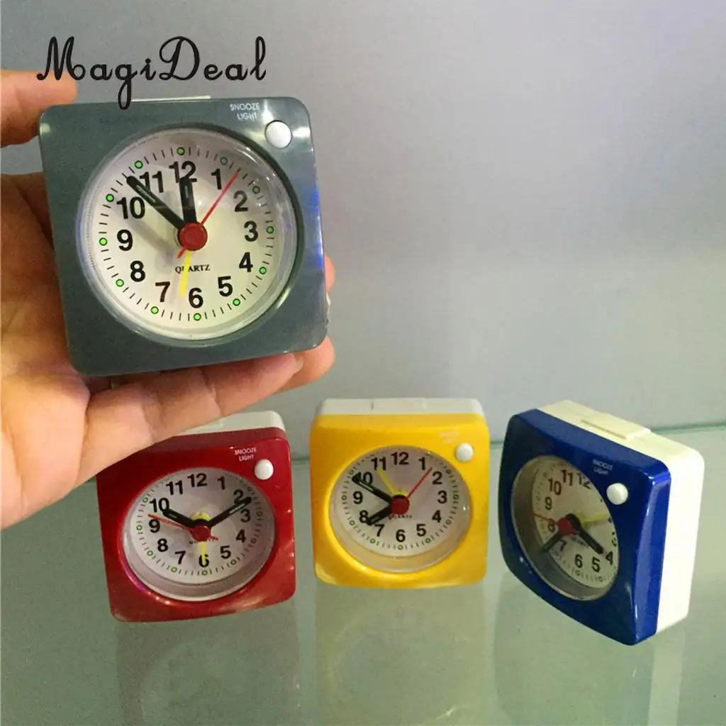 6cm Small Clock Ascending Sound witht Night Light Viewing Ticking Analog Alarm Clock for Travel Bedside Table Desktop Home Decor