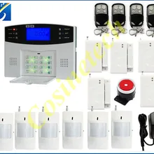 Шэньчжэнь классический ЖК-дисплей дисплей GSM850/900/1800/1900 МГц домашняя охранная сигнализация sysem+ 5* беспроводной дверной датчик+ 6 пассивный инфракрасный датчик движения gsm сигнализация